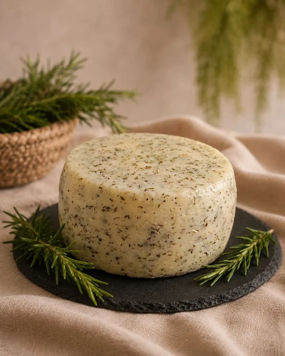 Головка качотты с травами, луком и чесноком: зелень по всей корке